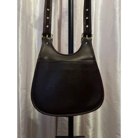 Vintage Coach 9988 Dark Mahogany Crescent Saddle Crossbody Made in / USA - Picture 6 of 14